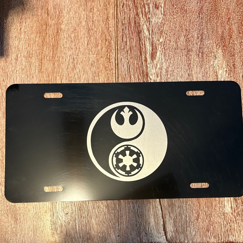 Black License Plate with Star Wars Design